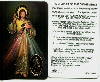 The Chaplet of the Divine Mercy Laminated Wallet Card For Private Recitation