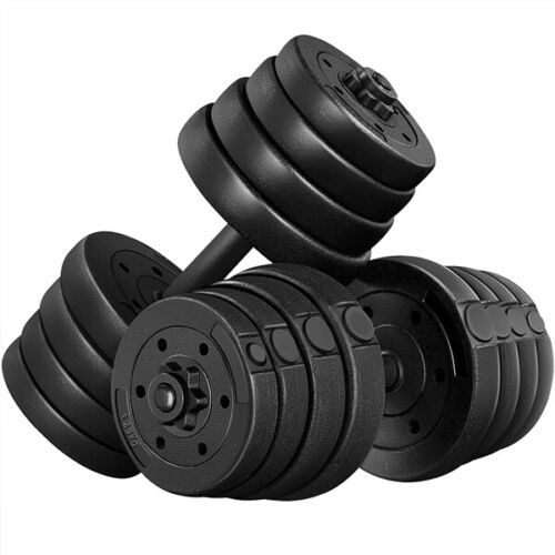 Weight Dumbbell Set 66 Lb Adjustable Cap Gym Home Barbell Plates Body Workout