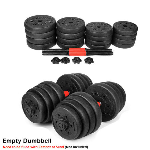 Empty New Weight Dumbbell Set Adjustable 66LBS Gym Barbell Plates Body Workout