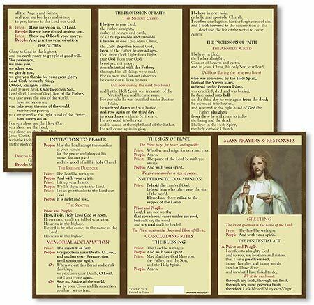 Catholic Mass Prayer And Responses Pocket Card Penitential Act Our Father