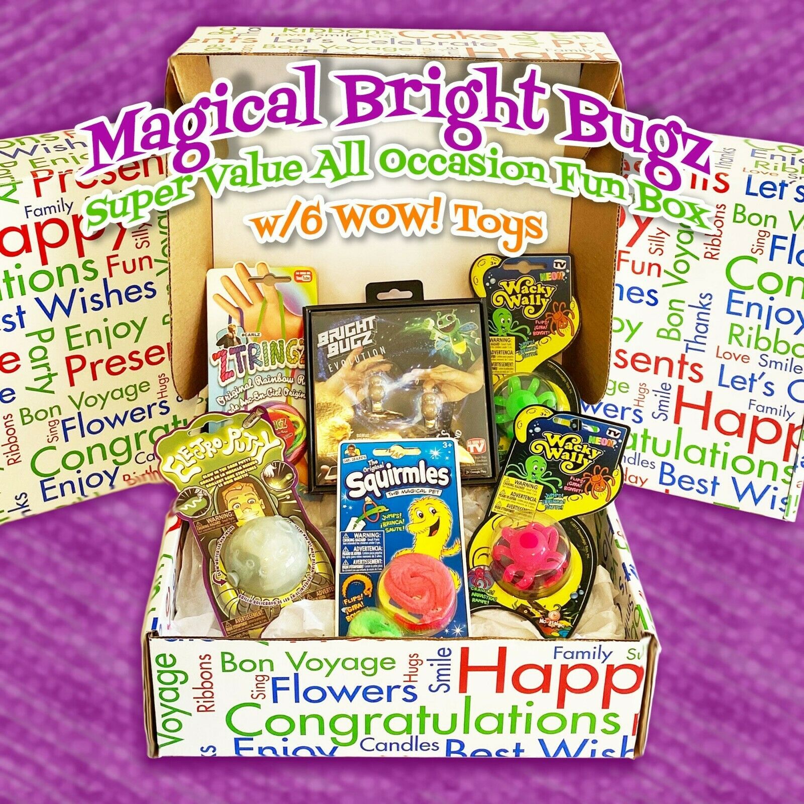 Bright Bugz All Occasion Fun Box + 5 Toys-over $65 Value-45% Off!