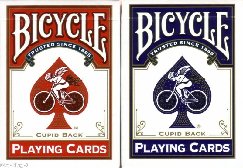 2 Decks Bicycle Cupid Red Blue Gold Playing Cards Poker